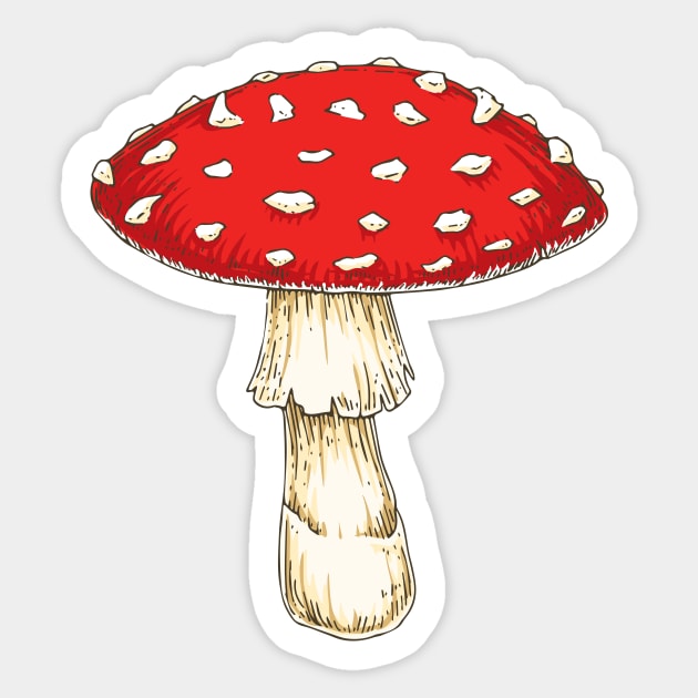 Fly Agaric Mushroom Sticker by deepfuze